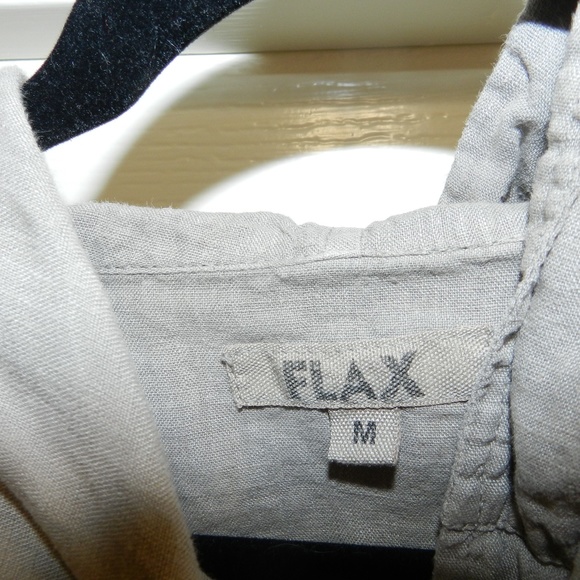 Flax Linen Button Front Hooded Jacket Drawstring Waist - Picture 12 of 12